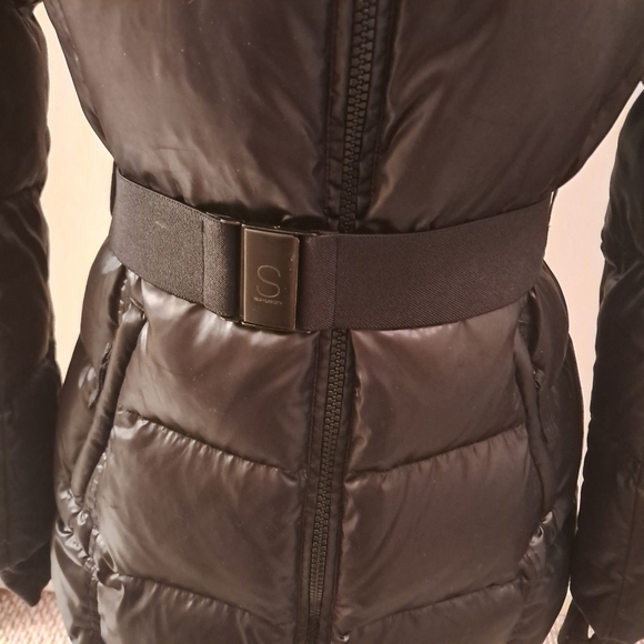 S13 NYC Coat Women's Medium M Glossy Soho Belted Puffer Insulated Winter - Picture 4 of 12